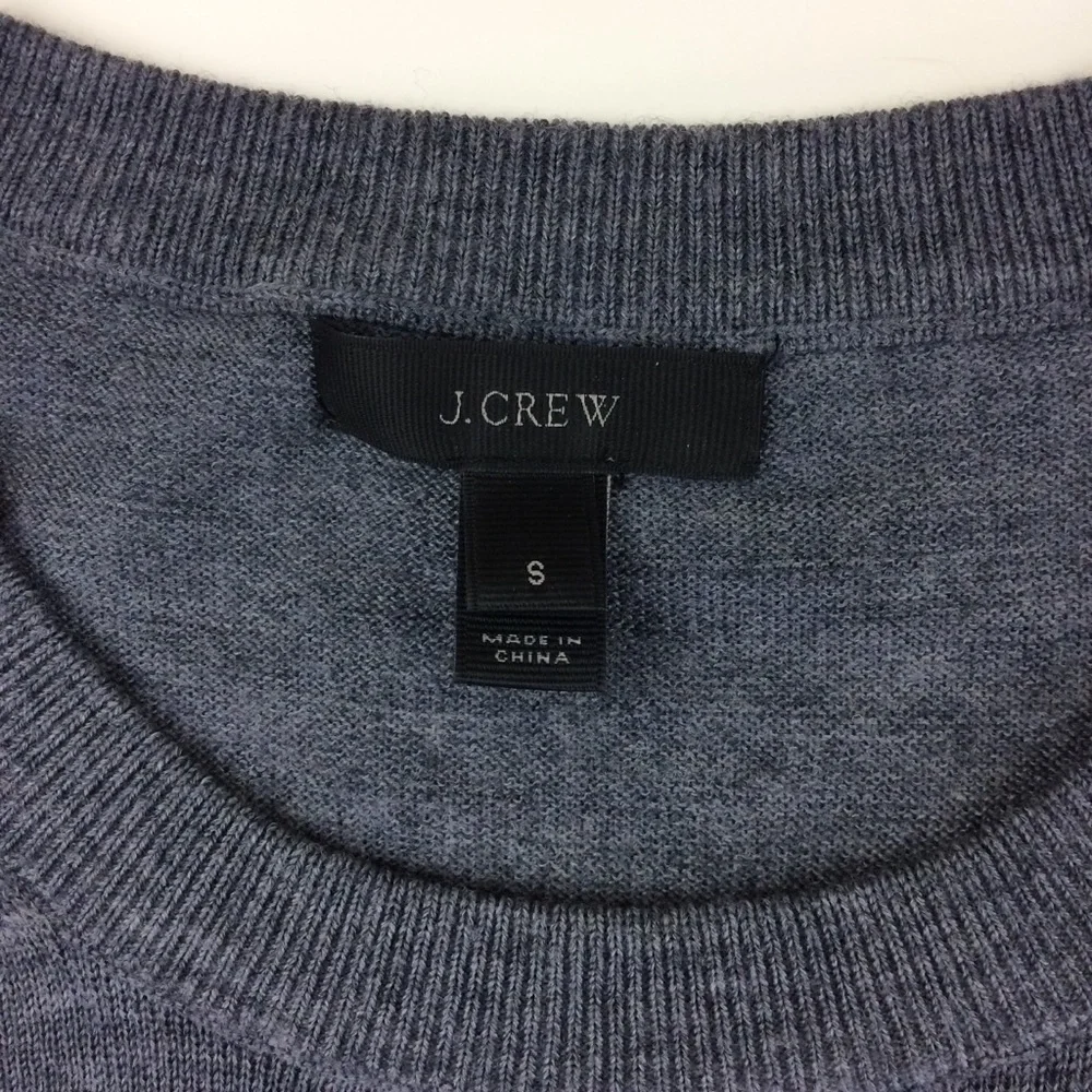 J. Crew Gray Crew Neck Wool Sweater